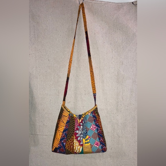 Queen Alaffia Afro African Patchwork print Fabric cross body Bag Handbag New - Picture 4 of 16